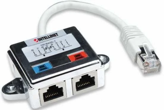 Intellinet 504195 kabelių sąsaja / invertavimo adapteris RJ-45 2x RJ-45 Sidabras