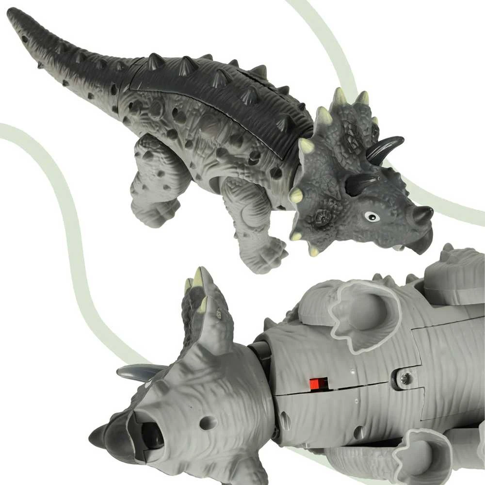 KIK Nuotoliniu būdu valdomas dinozauras RC Triceratops vaikšto šviečia riaumoja