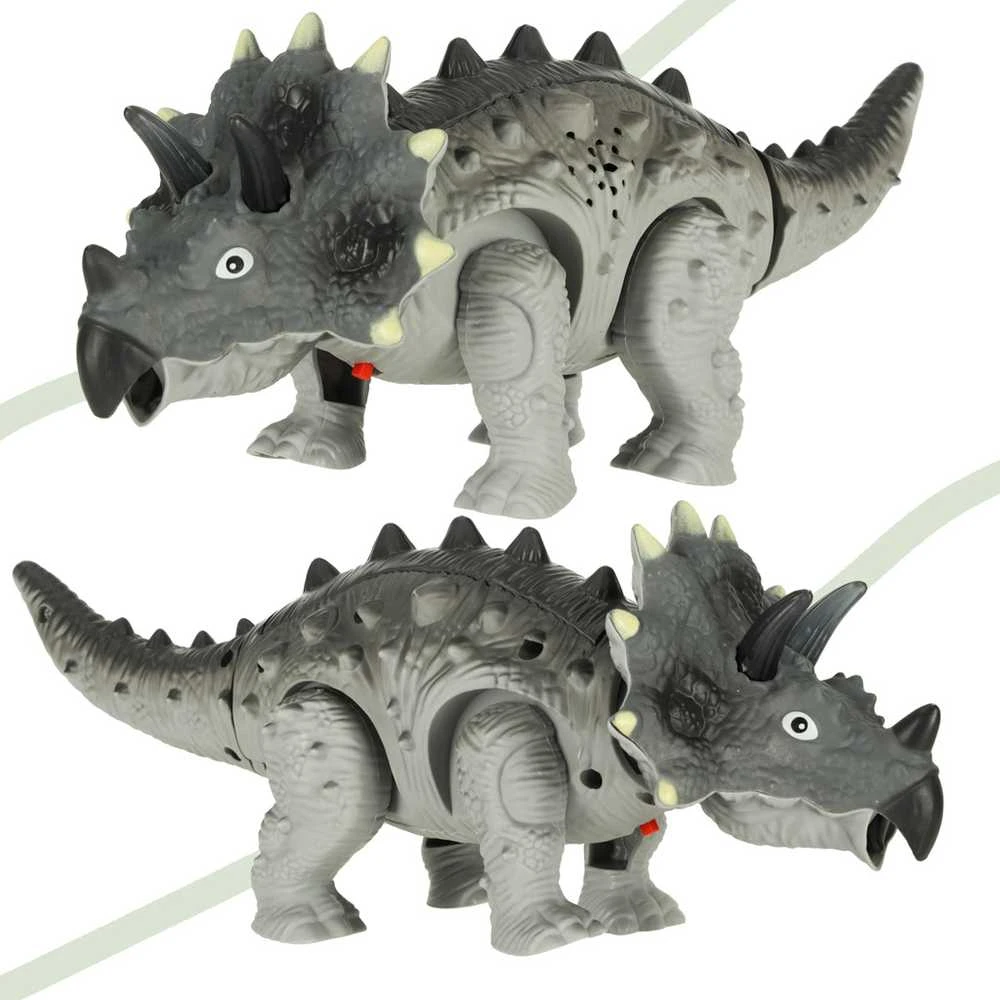 KIK Nuotoliniu būdu valdomas dinozauras RC Triceratops vaikšto šviečia riaumoja