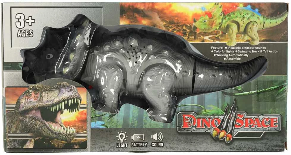 KIK Nuotoliniu būdu valdomas dinozauras RC Triceratops vaikšto šviečia riaumoja