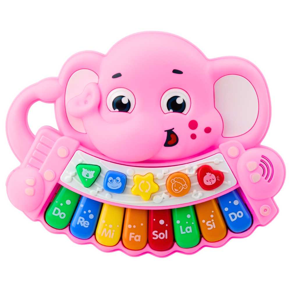 Lean Toys Interaktyvus rožinis drambliuko pianinas