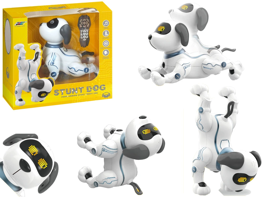 Lean Toys Interaktyvus robotas šuo su nuotoliniu valdymu ir programavimo funkcija, 26 × 14 × 21 cm
