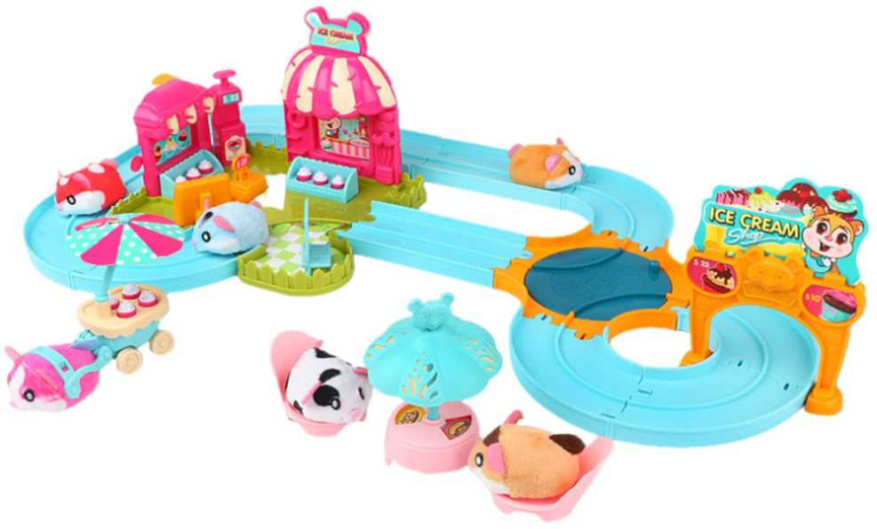 Lean Toys Interaktyvus žiurkėno žaidimų rinkinys su ledų parduotuve ir kavine