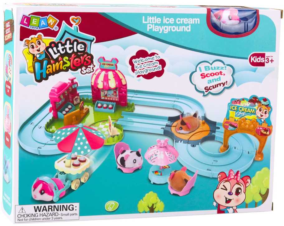 Lean Toys Interaktyvus žiurkėno žaidimų rinkinys su ledų parduotuve ir kavine