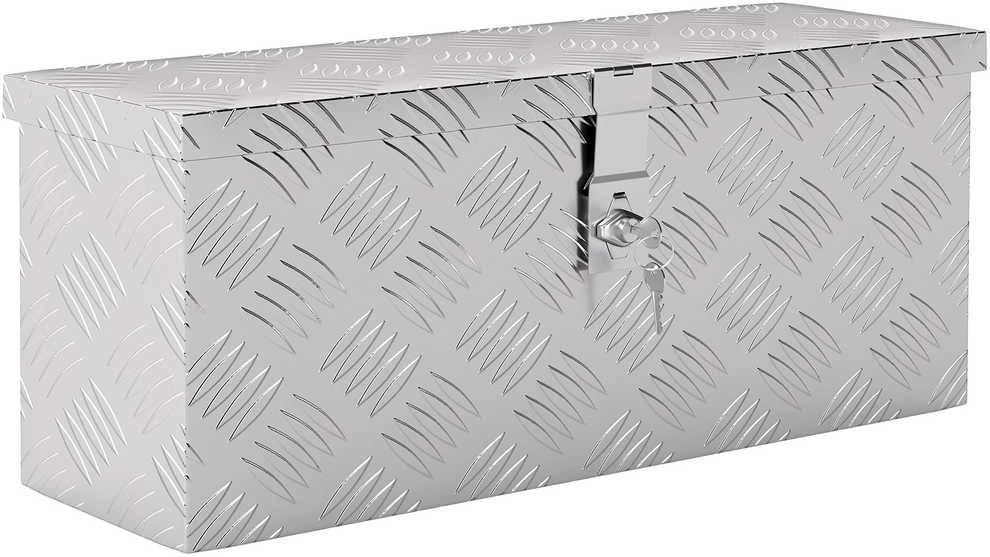 HOMCOM įrankių dėžė, aliumininė daiktadėžė su užraktu ir raktais, 50 x 15,5 x 20,5 cm