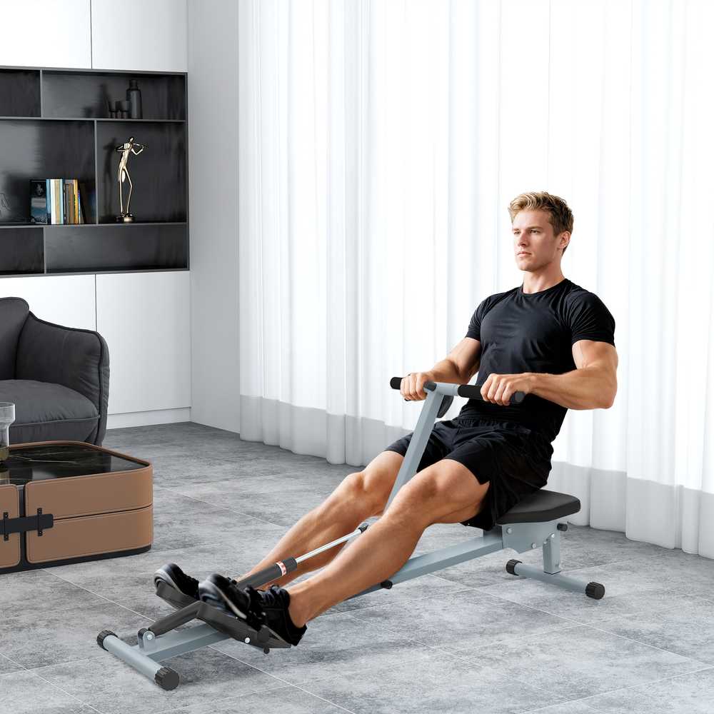 HOMCOM irklavimo treniruoklis su LCD ekranu, plienas+PVC, pilkas, 130x47,5x67cm