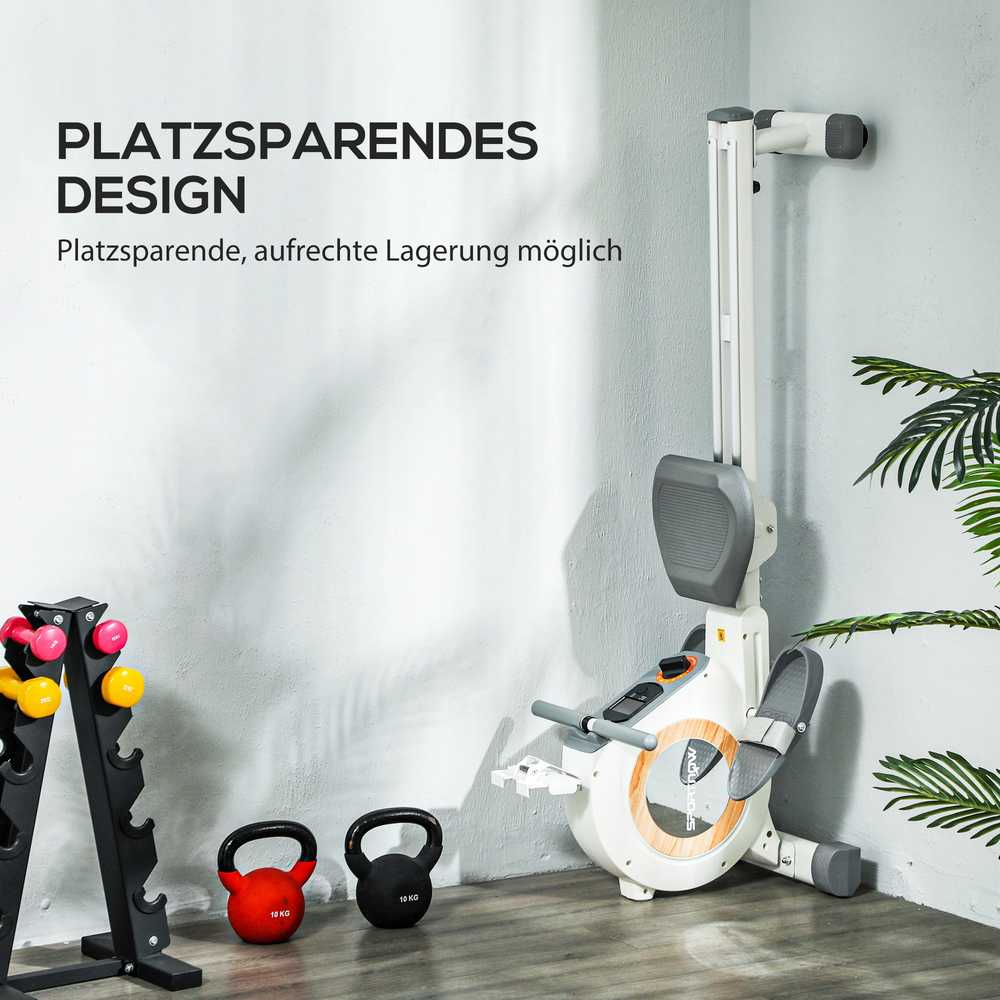 SPORTNOW irklavimo treniruoklis namams, magnetinis, 16 pasipriešinimo lygių, LCD ekranas, su telefono/planšetės laikikliu, kardio treniruotėms, iki 150 kg apkrova