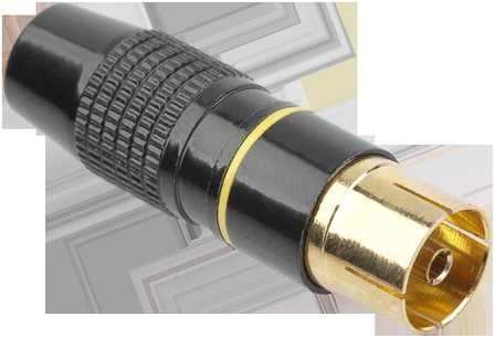 Gniazdo Išmaniojo (Smart TV) ir televizoriaus priedas kabelio tv antenos lizdas, metalinis, juodas