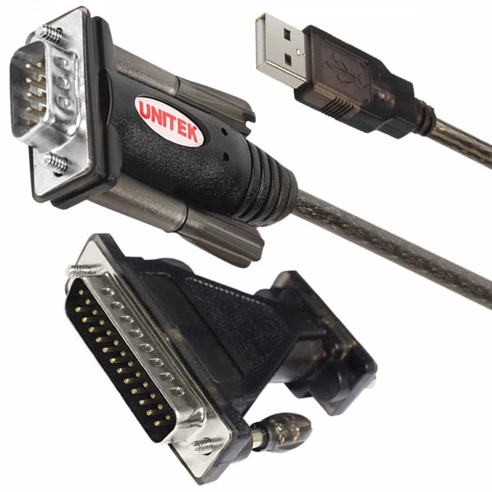 UNITEK Y-105A Unitek Adapteris USB į Serial + adapteris DB9F/DB25M, Y-105A