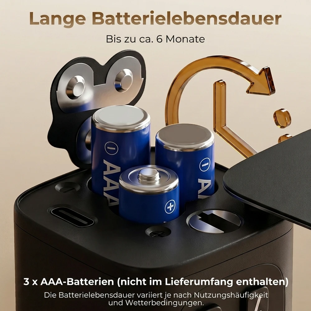Išmanusis durų cilindras su pirštų atspaudų skaitytuvu ir Bluetooth, juodas / sidabrinis, 4,2 × 4,2 × 16 cm