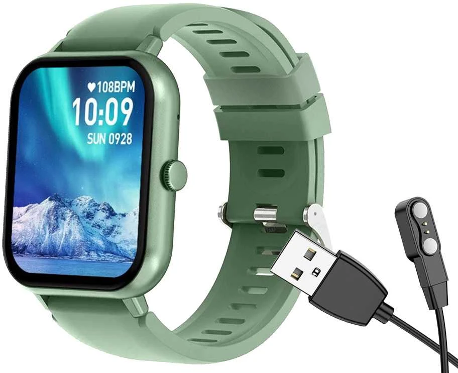 Išmanusis laikrodis su gumine apyranke ir Bluetooth, žalias