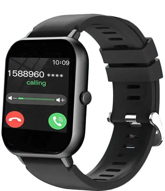 Išmanusis laikrodis su guminiu dirželiu, Bluetooth, juodas