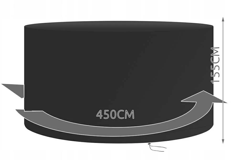 Ikonka Pakabinamo krėslo gaubtas 155 x 225 x 155 cm, juodas