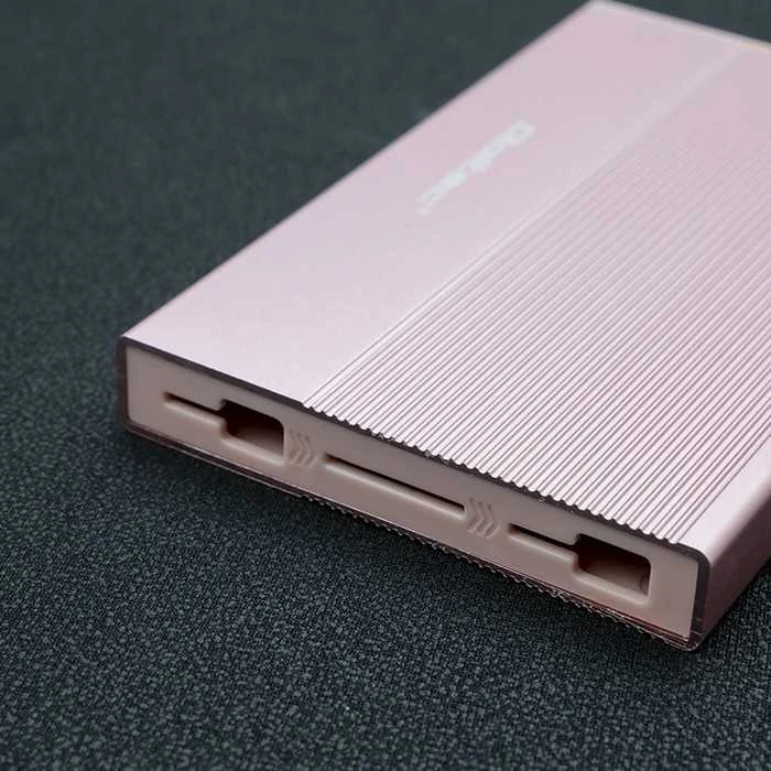 Išorinio kietojo disko dėklas Aliumininis korpusas skirtas diskui SSD HDD 25" sata USB 3.0 itin greitas 5 Gb/s 2 TB rožinis Qoltec