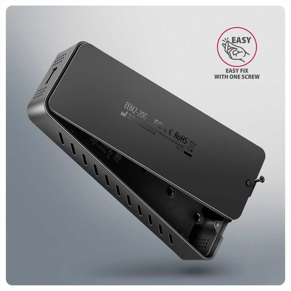 AXAGON USB-C 20Gbps - M.2 NVMe SSD Šarvuota dėžutė | EEM2-20G