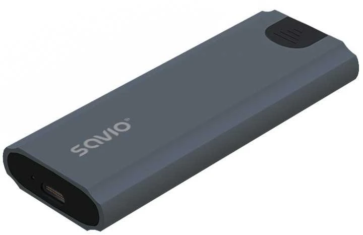 Savio M.2 SSD NVMe išorinio disko korpusas, USB-C 3.1, AK-67, pilkas