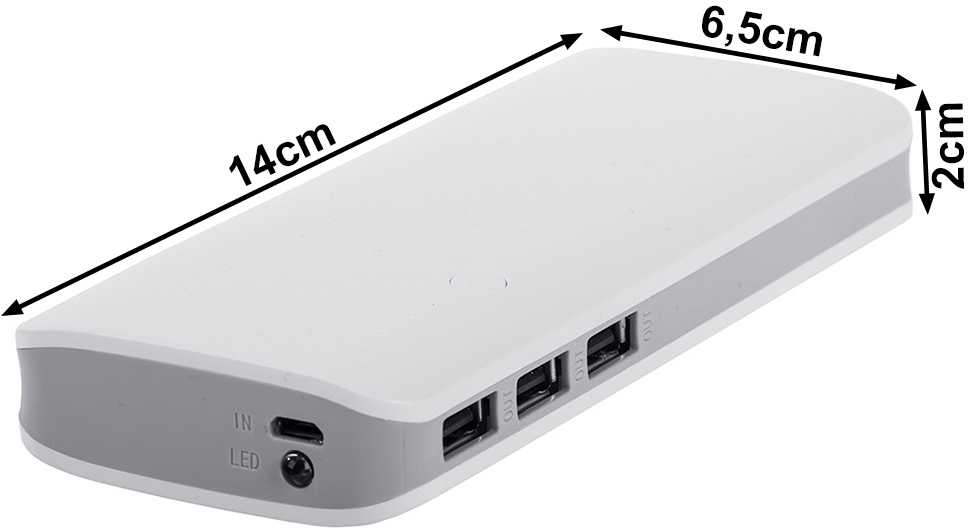 Išorinis akumuliatorius 10000mAh su 3 USB jungtimis