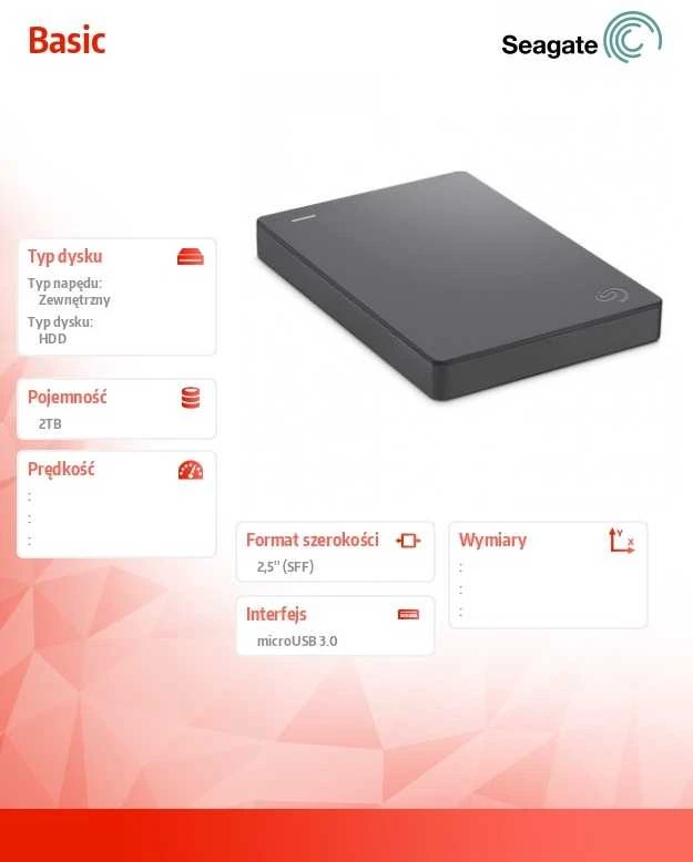 Išorinis kietasis diskas Seagate Basic HDD 2TB