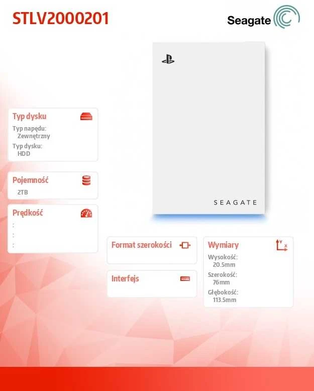 Kietasis diskas „Seagate“ žaidimų diskas, 2 TB, skirtas PS