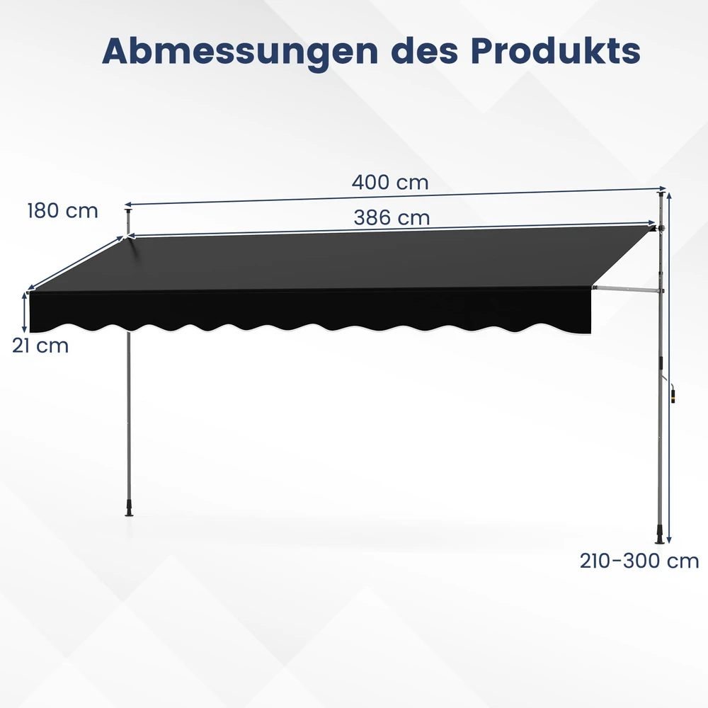 Ištraukiama markizė 400 x 210–300 cm