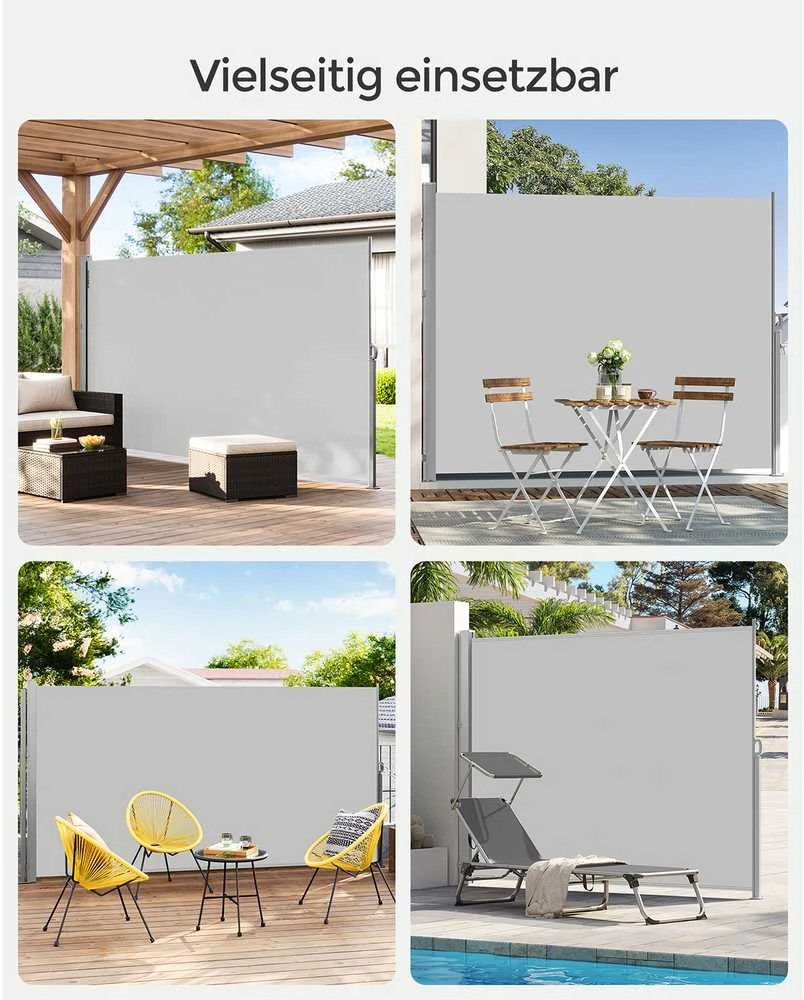 Songmics Išskleidžiama šoninė 200 x 350 cm markizė balkonui