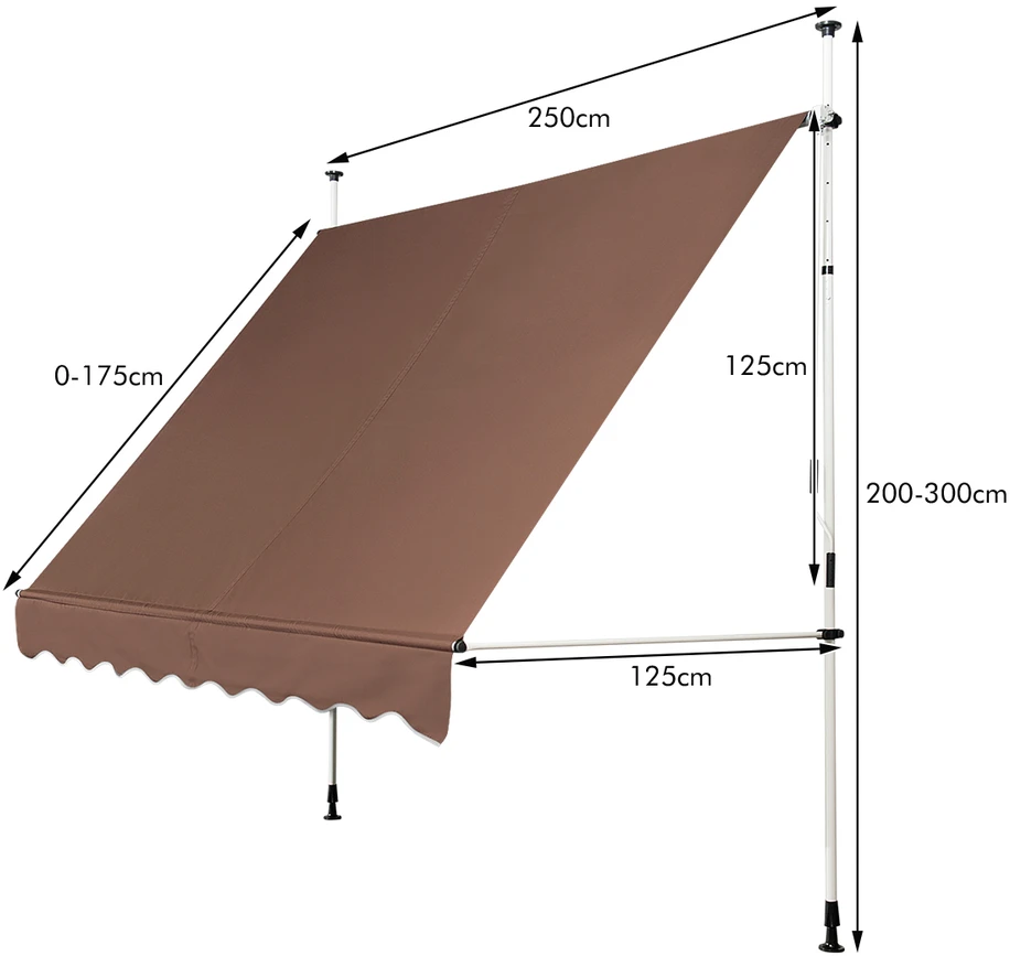 Ištraukiamas tentas 250 x 125 cm
