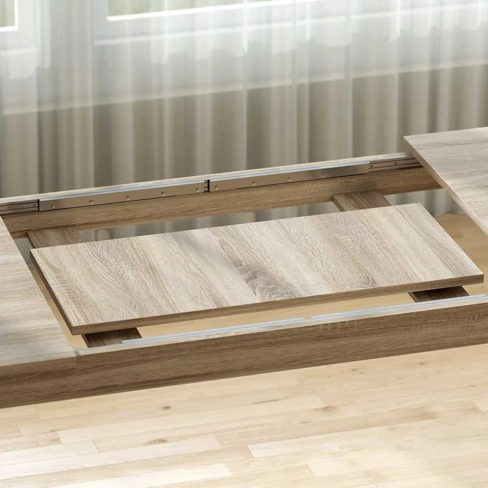 HOMCOM ištraukiamas valgomojo stalas, išplečiamas nuo 180 iki 260 cm, 6-10 asmenų, medinis