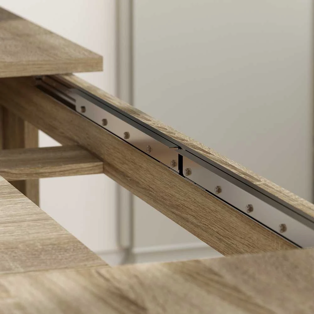 HOMCOM ištraukiamas valgomojo stalas, išplečiamas nuo 180 iki 260 cm, 6-10 asmenų, medinis