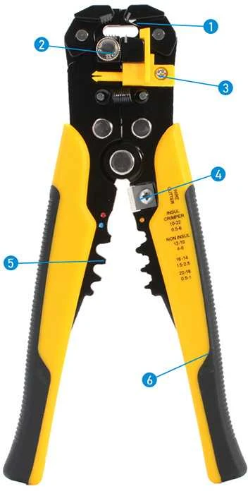 Izoliacijos nuėmimo ir kabelių užspaudimo įrankis 0,2-6 mm²