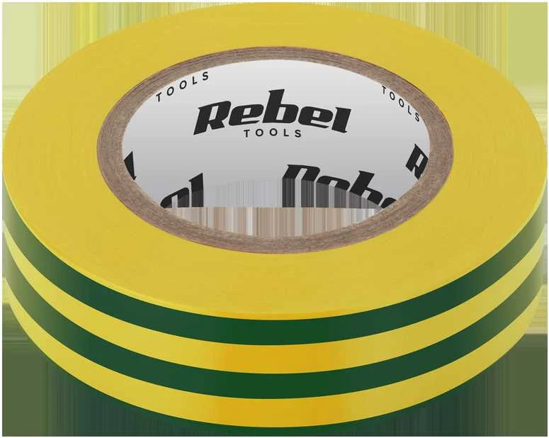 Lipni izoliacinė juosta REBEL 9m - geltona žalia