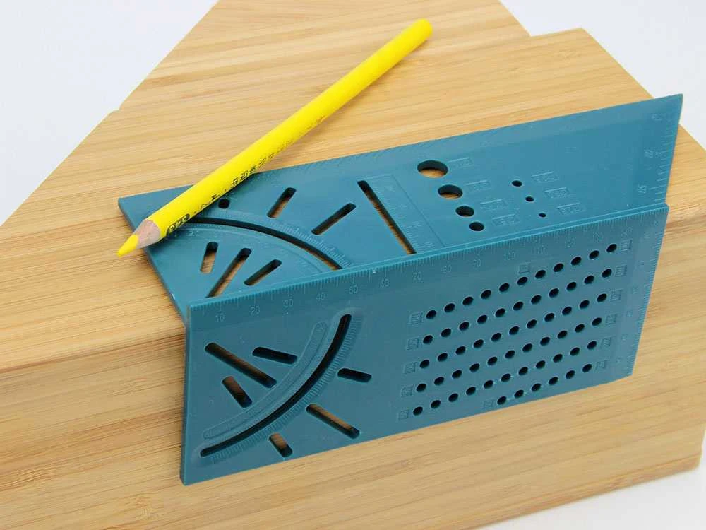 Japoniškas dailidės kampainis 3D, mėlynas