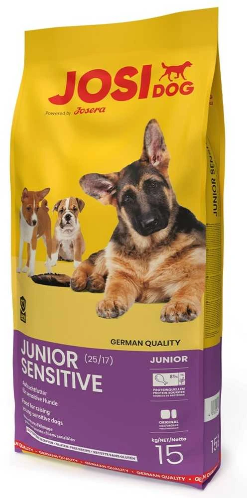 Josera JosiDog Junior Sensitive Visavertis ėdalas jautriems jauniems šunims nuo 8 savaičių amžiaus, 15 kg
