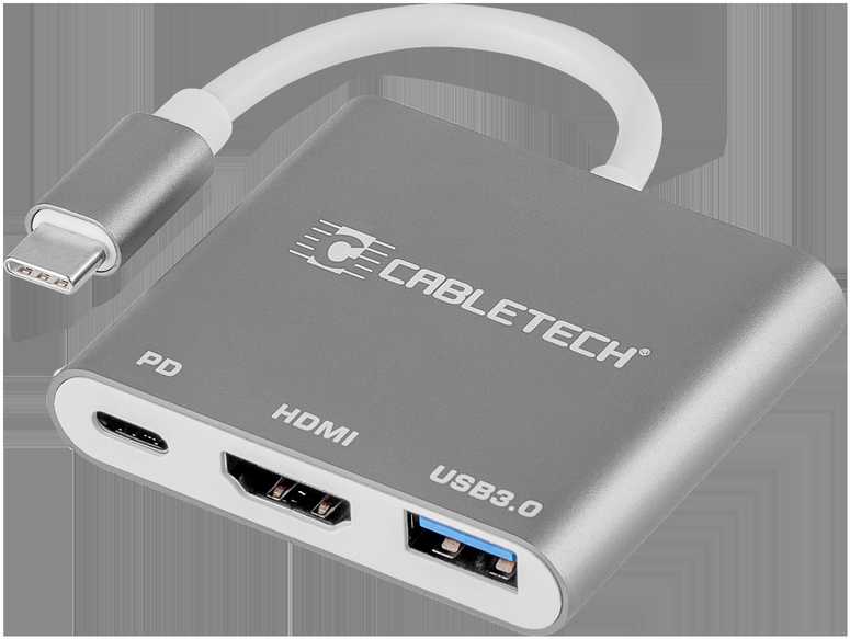 Jungties adapteris Cabletech kištukas Type C - USB 3.0 HDMI 2.0 Type C