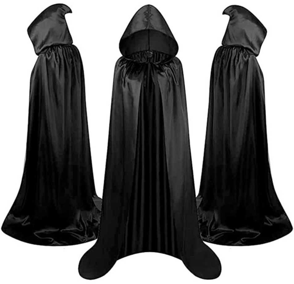 Lean Toys Juodas Apsiaustas su Gobtuvu 150 cm