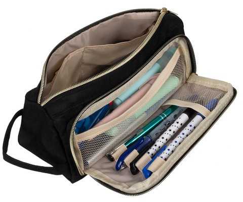 Double extendable pencil case - juodas Maaleo 24502