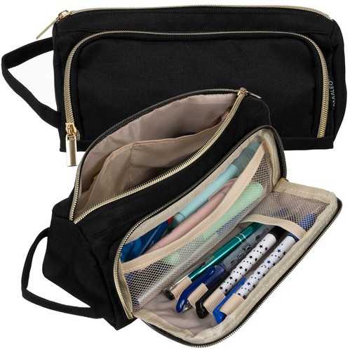 Double extendable pencil case - juodas Maaleo 24502