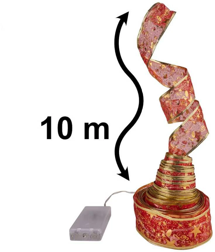 Roger Juosta dekoratyvinė LED juosta 10m 100LED Kalėdų eglutės žibintai Kalėdų dekoracijos įvairiaspalvės su baterijomis