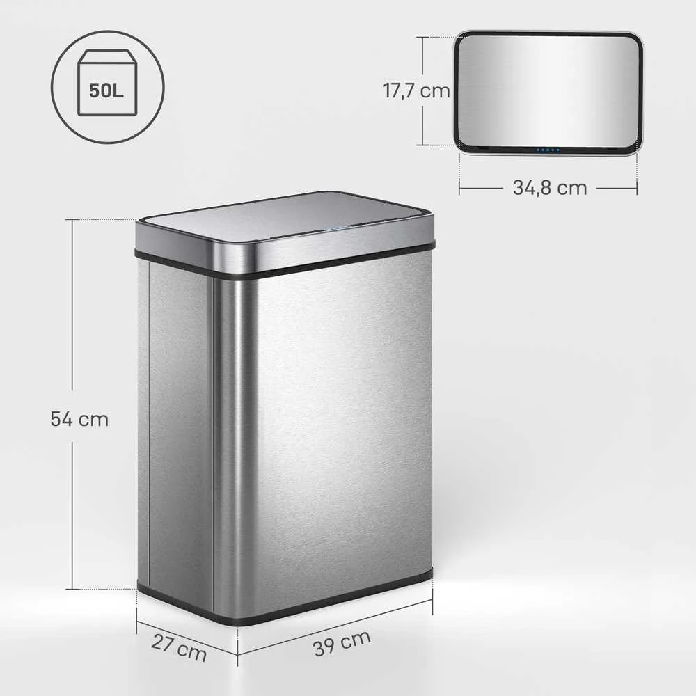 Jutiklinė šiukšliadėžė 50 l