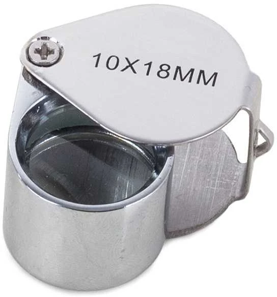 Juvelyrinė kišeninė aliumininė lupa 10x 18mm