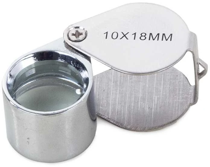 Juvelyrinė kišeninė aliumininė lupa 10x 18mm