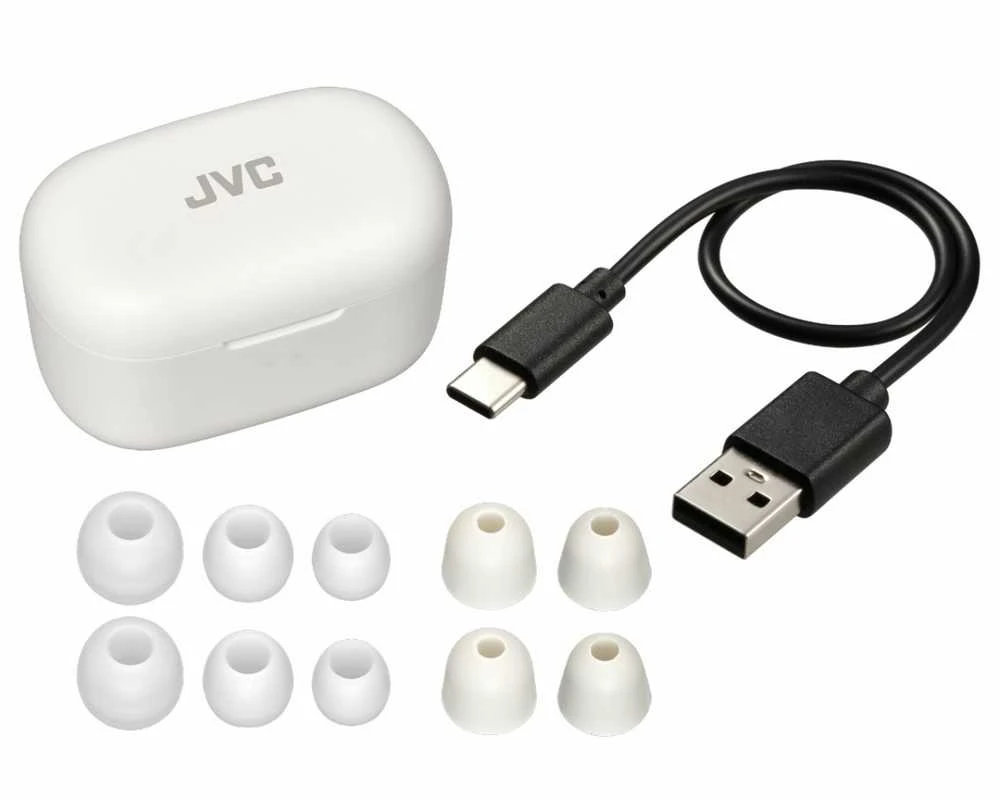JVC, HA-A25TW-NE, baltos sp. dinaminės ausinės