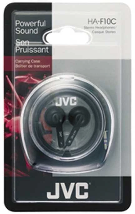 Į ausį įkišamos Ausinės su laidu JVC HA-F10C-EN su dėžute, juodos