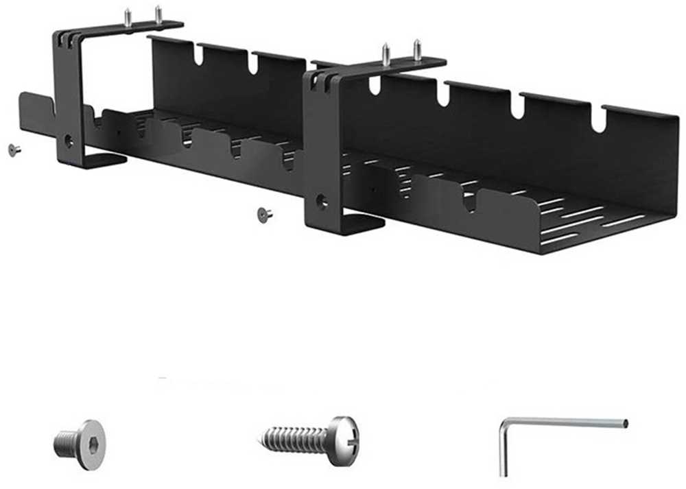 ATL Kabelių dėklas po stalu DA263, juodas, 50x10.5x12 cm