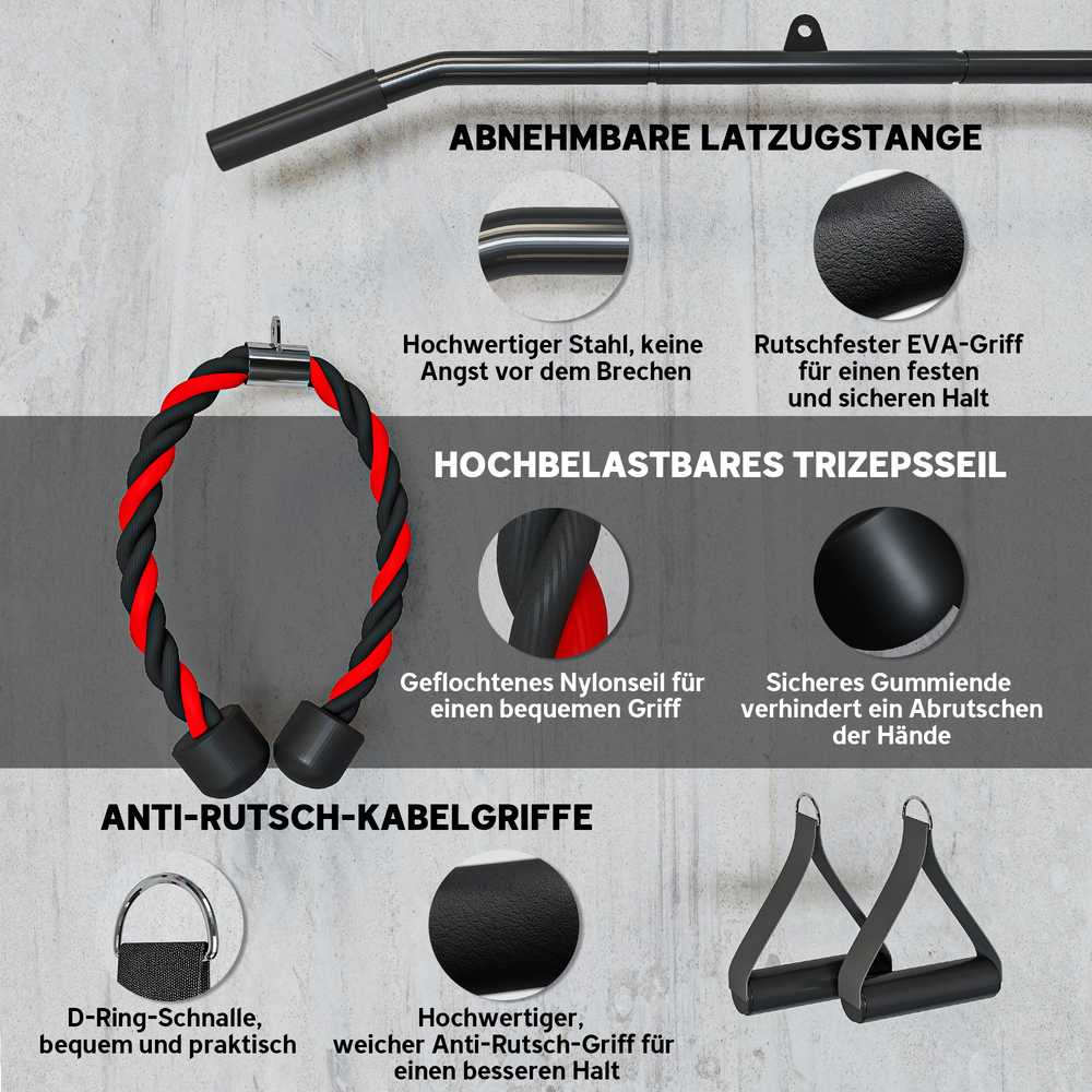 SPORTNOW treniruoklių lynų sistema „Latzug“ jėgos treniruotėms namuose