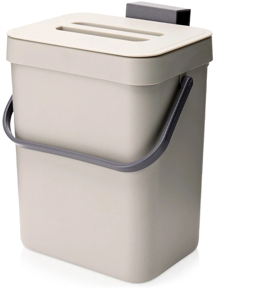Mondex Kabinama šiukšliadėžė, 3 l, pilka, 15,5 × 12 × 20,5 cm