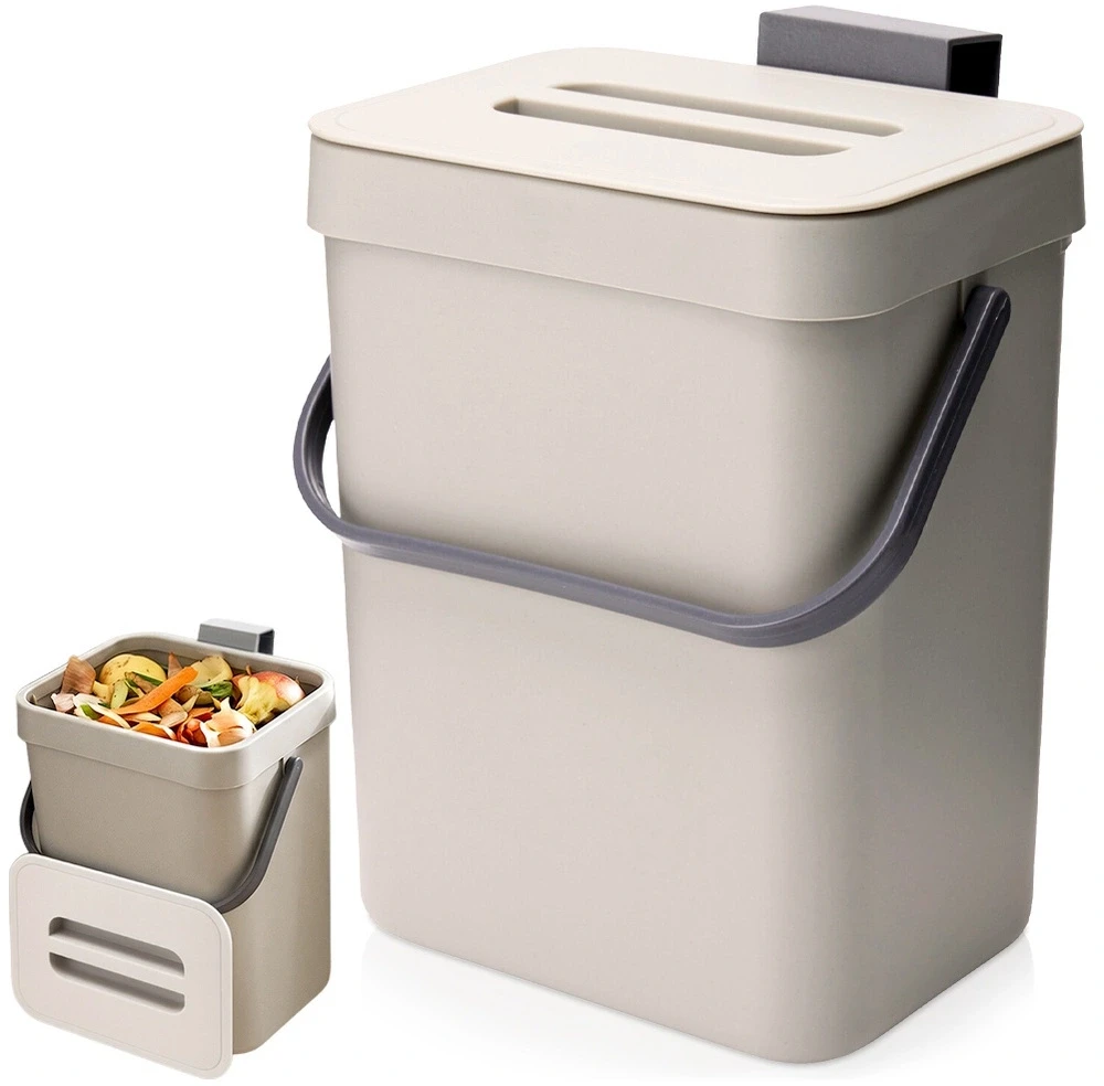 Mondex Kabinama šiukšliadėžė, 3 l, pilka, 15,5 × 12 × 20,5 cm