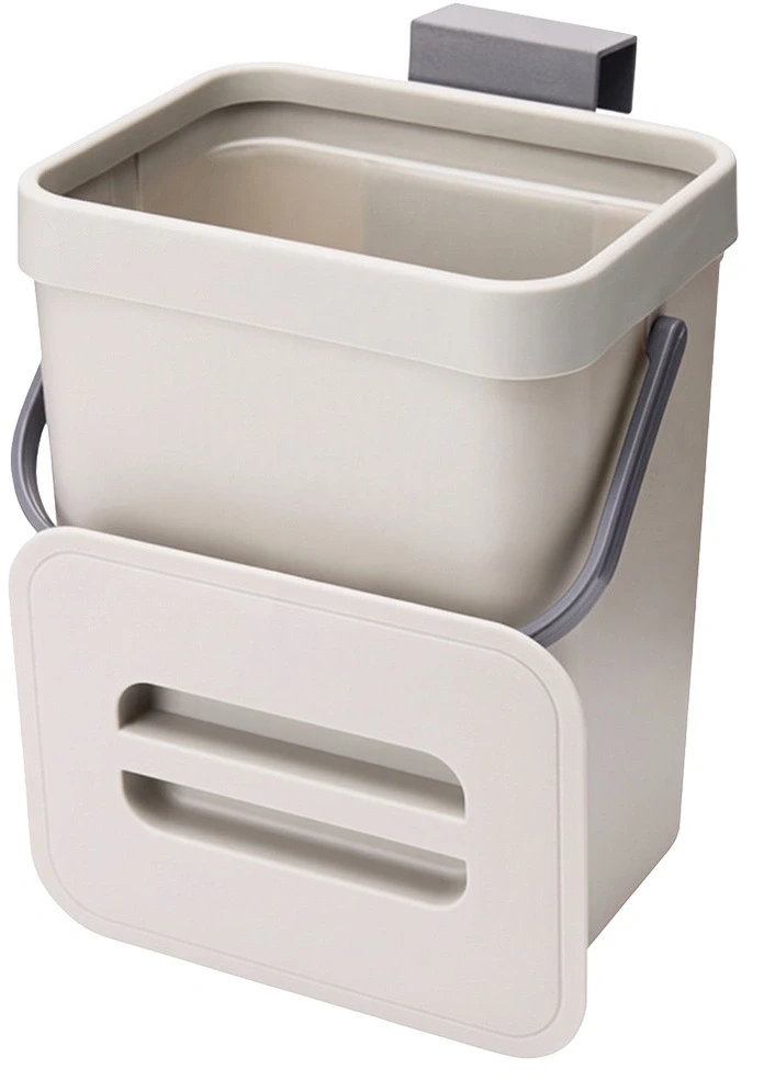 Mondex Kabinama šiukšliadėžė, 3 l, pilka, 15,5 × 12 × 20,5 cm