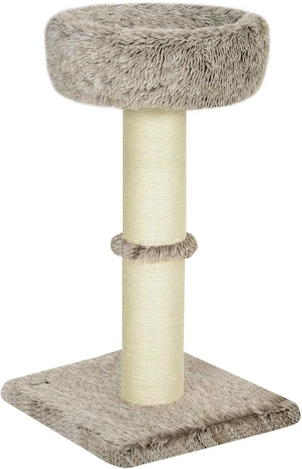 PawHut draskyklė katėms, 87 cm aukščio, su guoliu, storu stulpu, sizalio draskymo stulpais, katėms iki 6kg, vidaus naudojimui, ruda