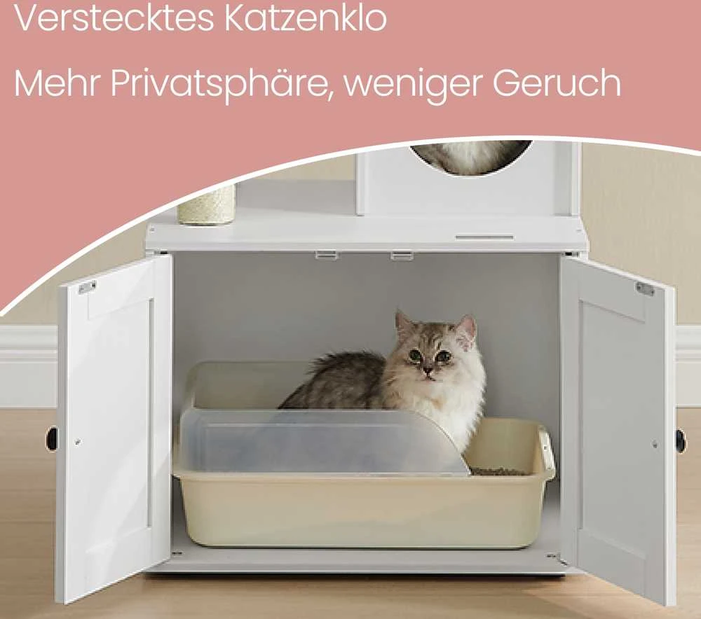 Songmics Feandrea Draskyklė su šiukšlių dėže, 151 cm aukščio, "2-in-1" kačių medis
