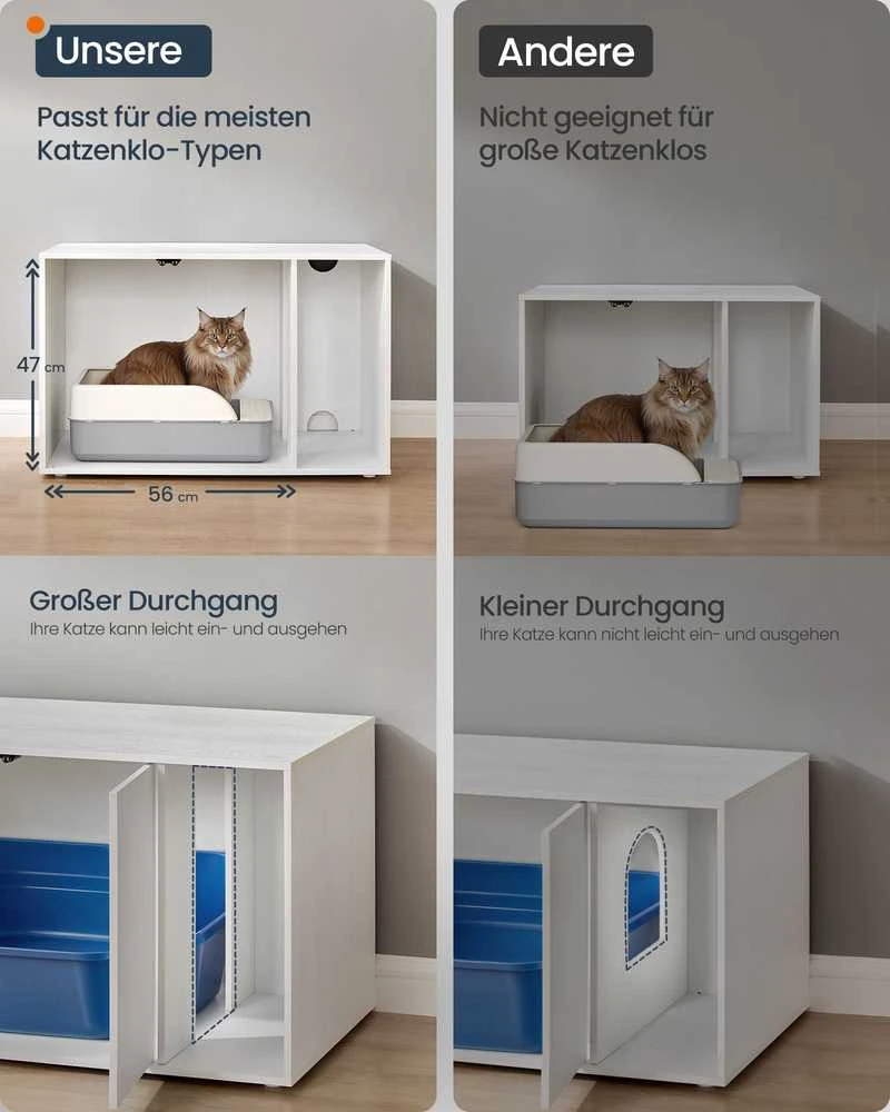 Songmics Kačių spintelė su stumdomomis durimis 80x50x50 cm